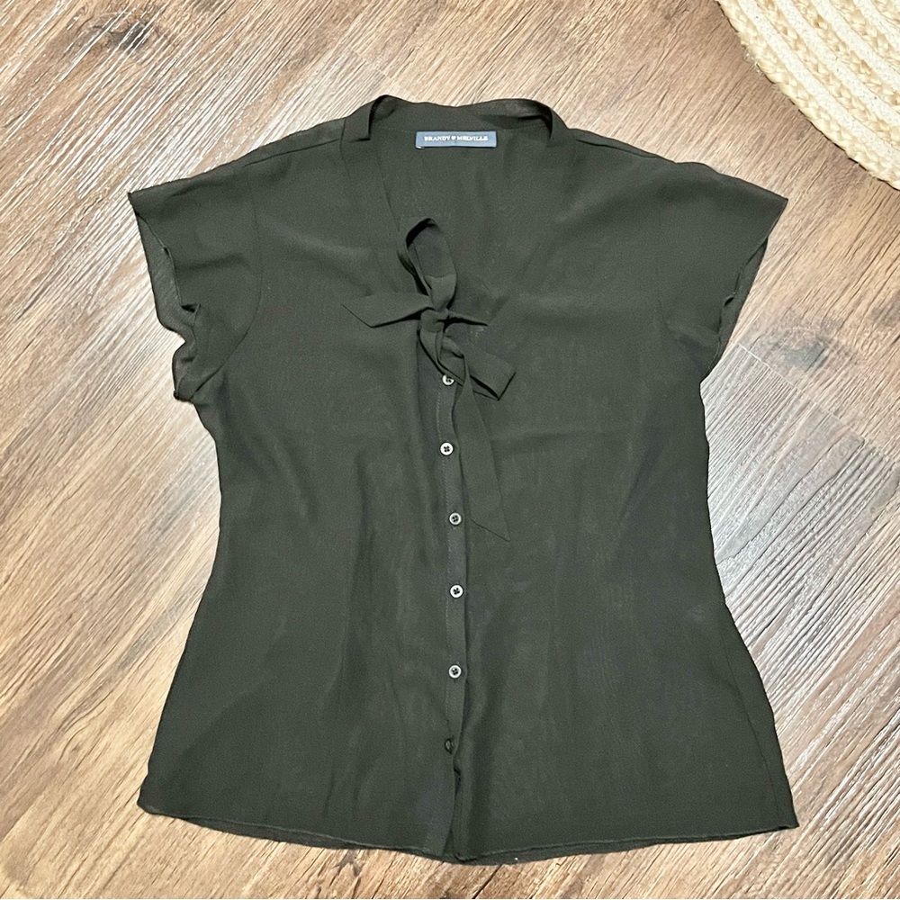Brandy Melville Black Button-Up Blouse
